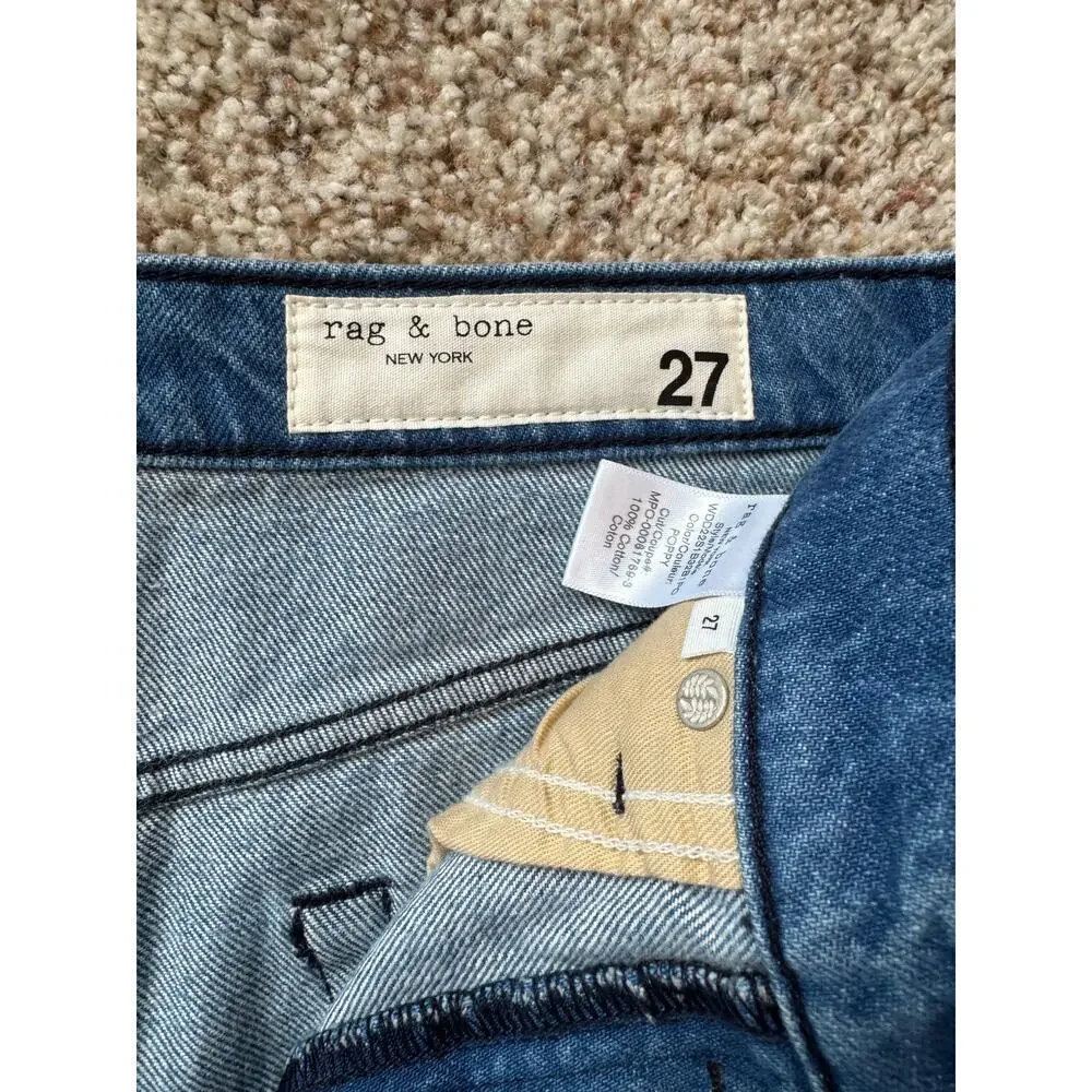 NWT - RAG & BONE Blue Denim Skirt, size 27; Button Fly; POPPY; Vintage High rise
